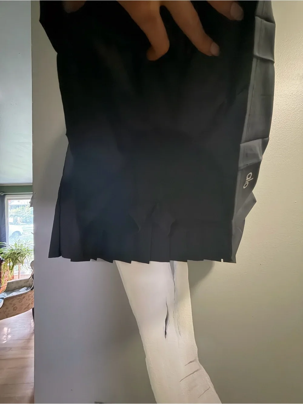 ALO Yoga Black Pleated Mini Skirt